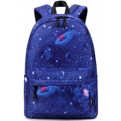 Школьный Рюкзак с Голубым Принтом Галактики для Девочек и Мальчиков