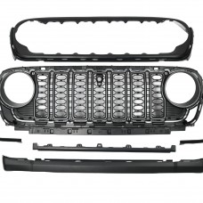Новая Передняя Решетка для Jeep Wrangler Jl. Матово-черная, Abs. Parts For Jeep.