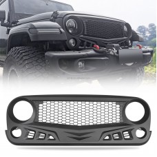 Решетка Радиатора для Jeep Wrangler Jk. Матово-черный Abs. Parts For Jeep.