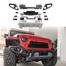 Передний Бампер для Jeep Wrangler Jl Upgrade 4x4, Черное Порошковое Покрытие, Сталь