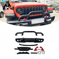Стальной Передний Бампер Miji для Jeep Wrangler Jl, Черный, Автозапчасти.