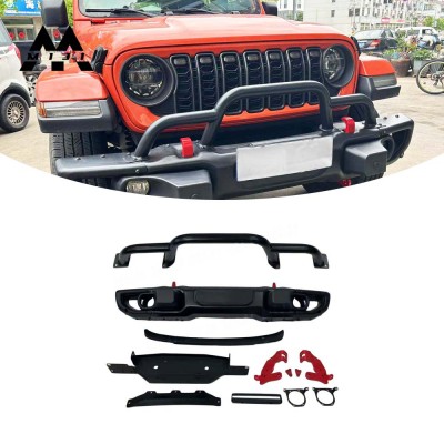 Стальной передний бампер Miji для Jeep Wrangler JL, чер