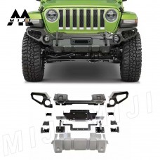 Передний Бампер в Стиле Rr для Jeep Wrangler, Черное Порошковое Покрытие, Стальной.