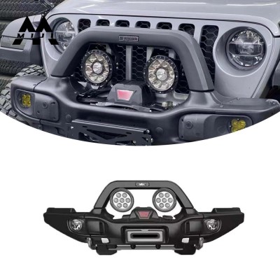 Передний бампер Jeep Wrangler JK, сталь, черный. Новинк