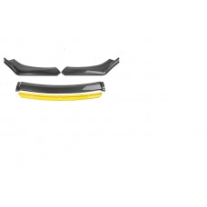 Глянцевая Черная с желтой вставкой Губа Бампера для Автомобиля - Универсальная Установка