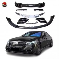 Обвес B-стиля для Mercedes-benz S-klasse из Углеродного Волокна. Черный Роскошь.
