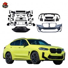 Обвес X4m для Bmw X4 G02, Черный Пластик, Передний и Задний Бамперы, Диффузор, Насадки на Выхлопную Систему.