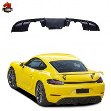 Диффузор из Углеродного Волокна для Porsche Cayman 718 в Стиле Gt-4, Черный