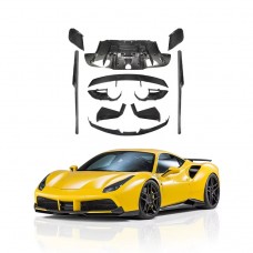 Комплект Кузова из Углеродного Волокна для Ferrari 488 в Черном Стиле N