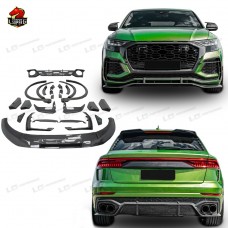 Передний Диффузор Abt Style для Audi Sq8 из Углеродного Волокна, Черный.