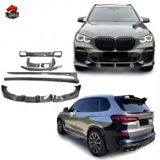 Комплект Кузова Ld Style для Bmw X5 G05: Углеродный Спойлер и Диффузоры, Модифицированная Передняя Губа.