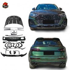 Обвес S-style Dry Carbon Black для Audi Q5: Передняя Губа, Диффузор, Капот, Спойлер