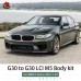 Бамперы и фары M5 Style для BMW 5-й серии G30, черный, 