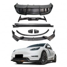 Бамперы и Обвес для Tesla Model Y из Углеродного Волокна. Черный.