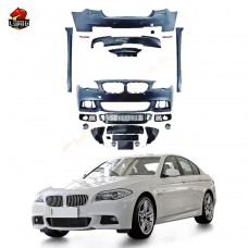 Обвес Pre Mt-style для Bmw 5 Серии F10: Передний и Задний Бампер, Боковые Юбки. Черная Грунтовка. Пластик.