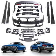 Обвес Бампера для Bmw 4 Серии в Стиле Mt, Бамперы и Юбки, M Sport, Пп, Черный
