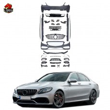 Комплект Обвеса C63 Style для Mercedes-benz C-класса W205 Lci, Черный Пластик, 2019+