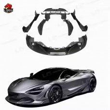 Комплект Кузова Mclaren 720s из Углеродного Волокна: Передняя Губа, Диффузор, Юбки, Спойлер, Черный.