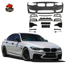 Обвес для Bmw 3 Серии F30 M3: Передняя Губа, Бампер, Боковые Юбки, Задние Крылья - Черный Полипропилен.