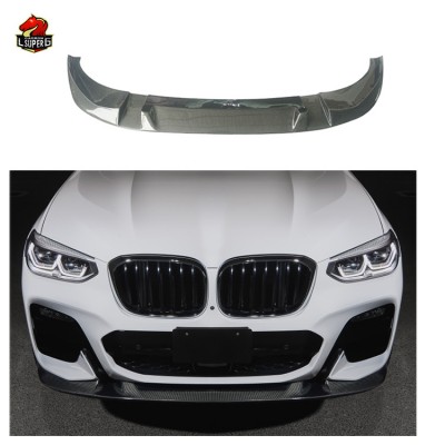 Передняя губа BMW X3 G01 в глянцевом черном карбоне