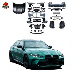 Бамперы для Bmw G20 3 Серии в Стиле M3 G80, Широкие Обвесы, Пп, Черный