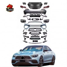 Обвес для Mercedes-benz E-klasse, Черный Пластик, Передний и Задний Бампер, Фара, Задний Фонарь, Насадка на Выхлопную Трубу.
