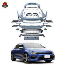Обвес R-style для Volkswagen Scirocco: Стиль и Защита в Черном Пластике.