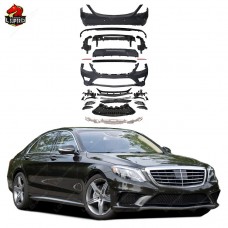 Новый Передний и Задний Бампер S63 Style для Mercedes-benz S-klasse, Черный Пластик