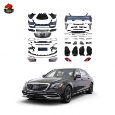 Обвес M-style для Mercedes-benz S-класса W222: Передний и Задний Бампер, Решетка, Фары. Глянец. Пластик.
