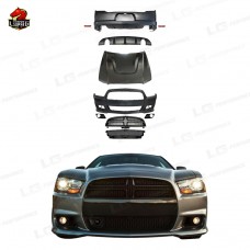 Обвес Srt Style для Dodge Charger: Передний Бампер, Задняя Решетка. Черный Пластик.