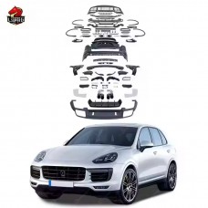 Комплект Кузова Porsche Cayenne, Обновление Стиля 9y0, Черный Пластик, Выхлопная Система.