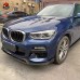 Передняя губа для BMW X3 G01, карбоновый стиль, черный.