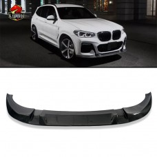 Накладка на Передний Бампер Bmw X3 G01 в Стиле 3d из Углеродного Волокна, Черного Цвета