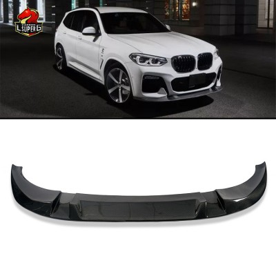 Накладка на передний бампер BMW X3 G01 в стиле 3D из уг