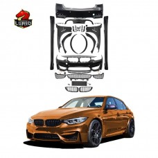 Обвес M3 для Bmw 3 F30: Передний Бампер, Капот, Задний Бампер, Крылья, Решетка. Черный Пластик.