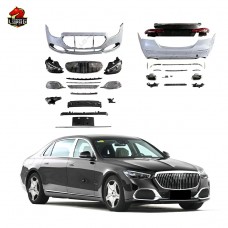 Комплект Кузова M от Старого к Новому для Mercedes-benz E-класса: Фары, Фонари, Бамперы, Решетки. Черный Пластик, Пп