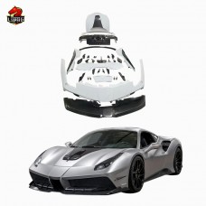 Карбоновый Обвес M-стиля для Ferrari 488, Черный Углерод, Полный Комплект