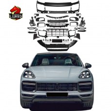 Бампер Porsche Cayenne Turbo Style Upgrade - Черный Пластик