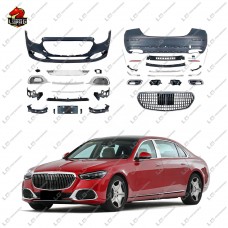 Обвес W213 M-style для Mercedes E-класса 2021+: Передний Диффузор, Решетка, Выхлопная Система. Mercedes-benz E-klasse, Пластик, Черный.