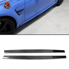 Боковые Юбки из Углеродного Волокна для Bmw M3 M4 F80 F82 - Стиль и Сила в Черном Цвете!