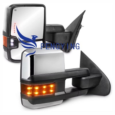 Хромированное зеркало заднего вида с LED указателем для
