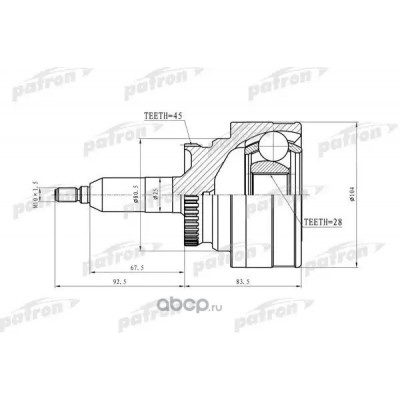 ШРУС наружн TX-393, 2L1Z3B414AA