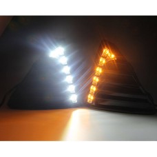 Фонарь Противотуманный Ford Focus Drl Светодиодный Белый с Желтым Сигналом (Белый и желтый)