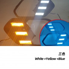 Светодиодные Дневные Ходовые Огни для Ford Escape Kuga, Пластик, 2013-2020, Белый с Желтым Поворотником

