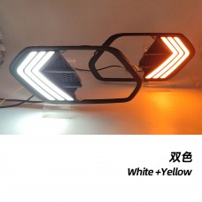 Светодиодные Дневные Ходовые Огни для Ford Escape Kuga, пластиковые, 2013-2020, белый с желтым поворотником
