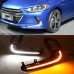 Противотуманные фары Hyundai Elantra белого цвета с жел