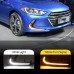 Противотуманные фары Hyundai Elantra белого цвета с жел