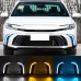 Дневные ходовые огни Toyota Camry белого цвета с желтым