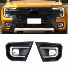 Светодиодные Дневные Ходовые Огни Ford Ranger, Белый, Abs + Светодиод (Белый и желтый Wildtrak)