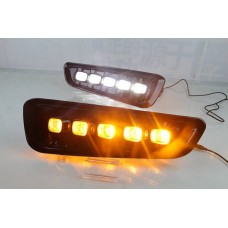 Светодиодные Drl для Ford Raptor F-150 с Поворотником, Белый Abs+led (Белый и желтый)